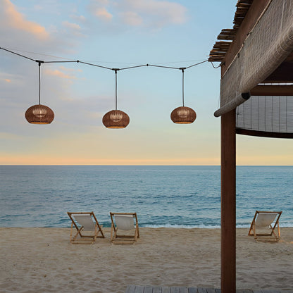 Outdoor Pendant Light Rattan Modern Garden Lamp