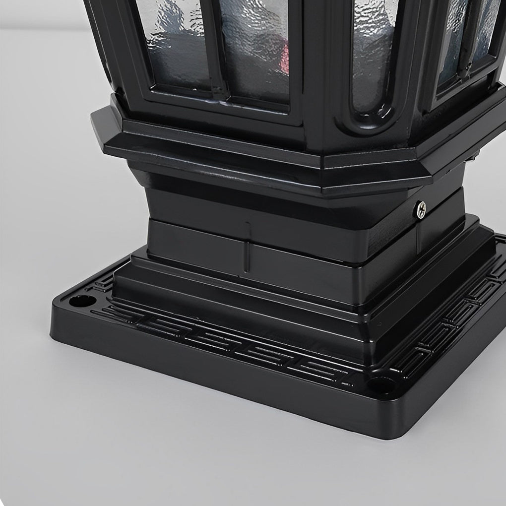 Outdoor Solar LED Black Garden Post Light
