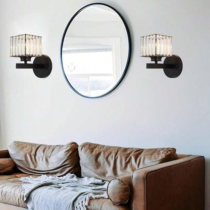 Modern Crystal Glass Wall Light – Elegant Arm Design for Living Room & Bedroom