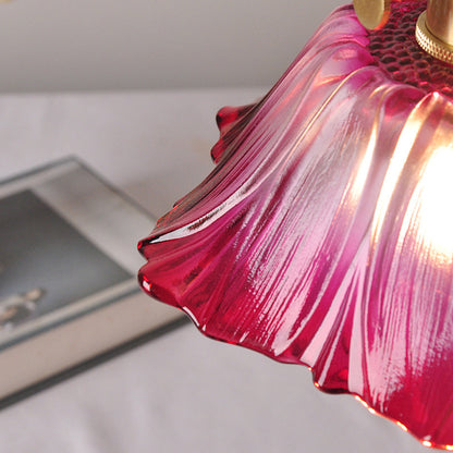 Vintage Floral Glass Pendant Light Fixture for Dining Room - Elegant Retro Design to Illuminate Your Space