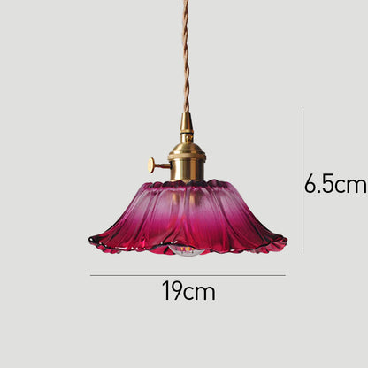 Vintage Floral Glass Pendant Light Fixture for Dining Room - Elegant Retro Design to Illuminate Your Space