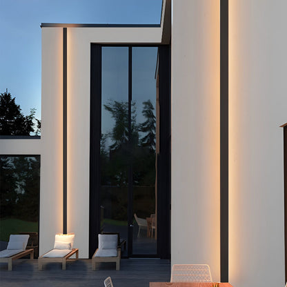 Outdoor Wall Light Modern Black LED Sconce