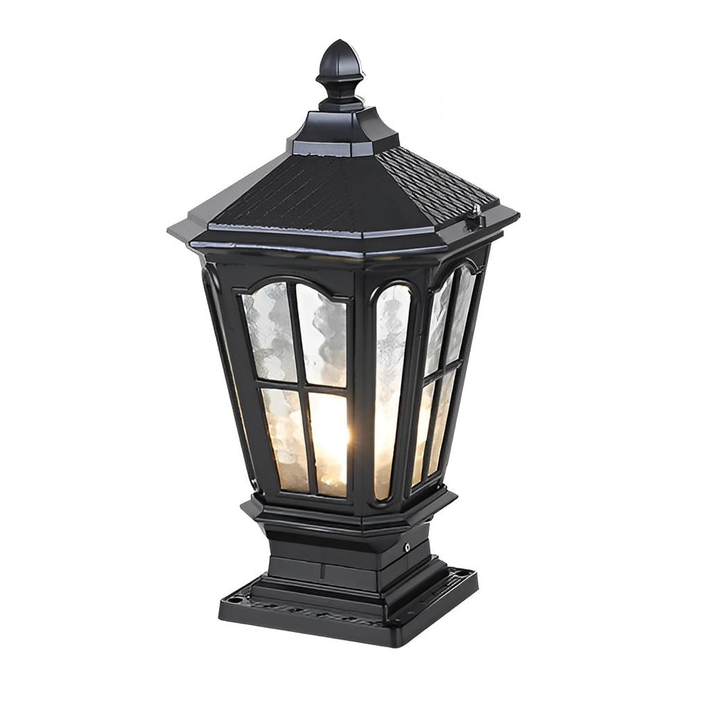 Outdoor Solar LED Black Garden Post Light