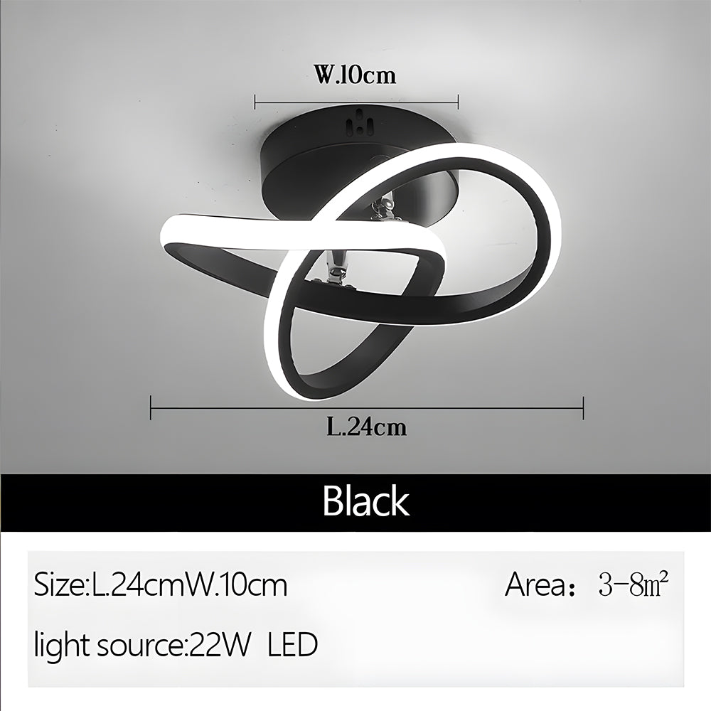 Ceiling Light with LED Black Metal Frame