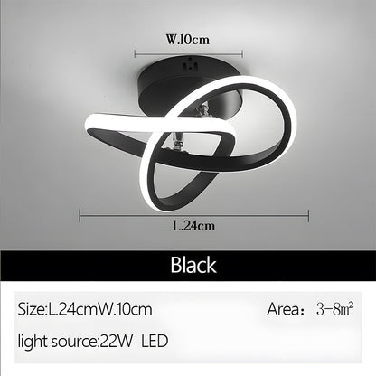 Ceiling Light with LED Black Metal Frame