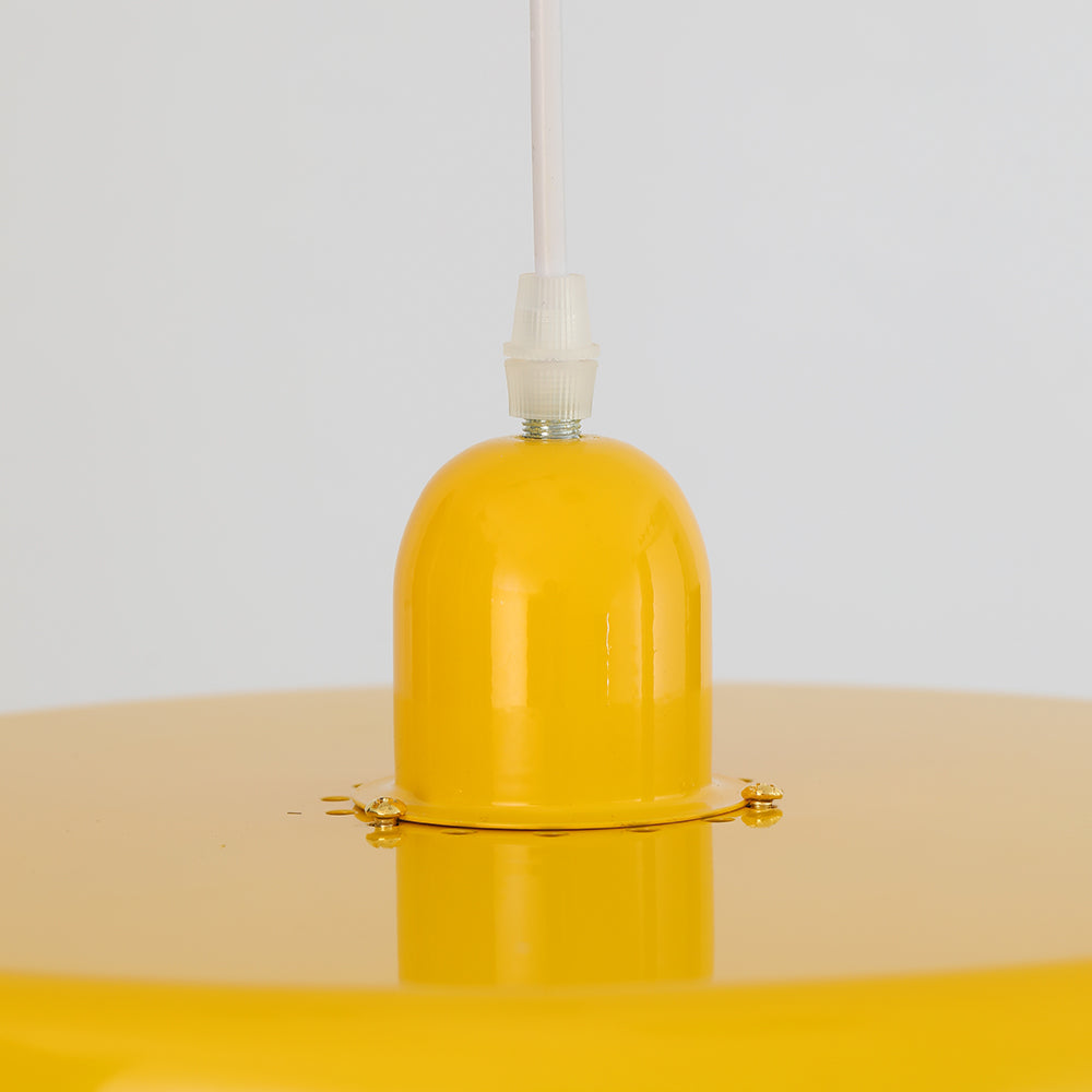 Pendant Light Mid-Century Orange Metal Fixture