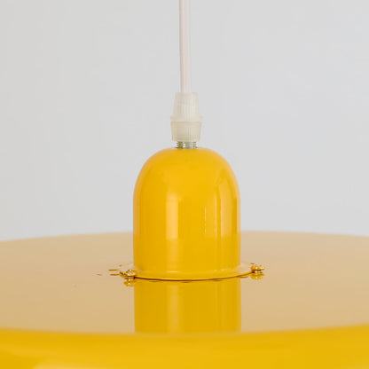 Pendant Light Mid-Century Orange Metal Fixture