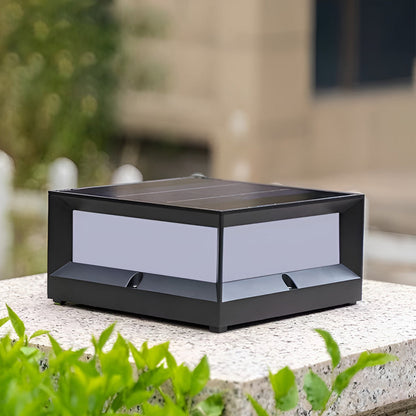 Garden Solar LED Post Light Black Aluminium
