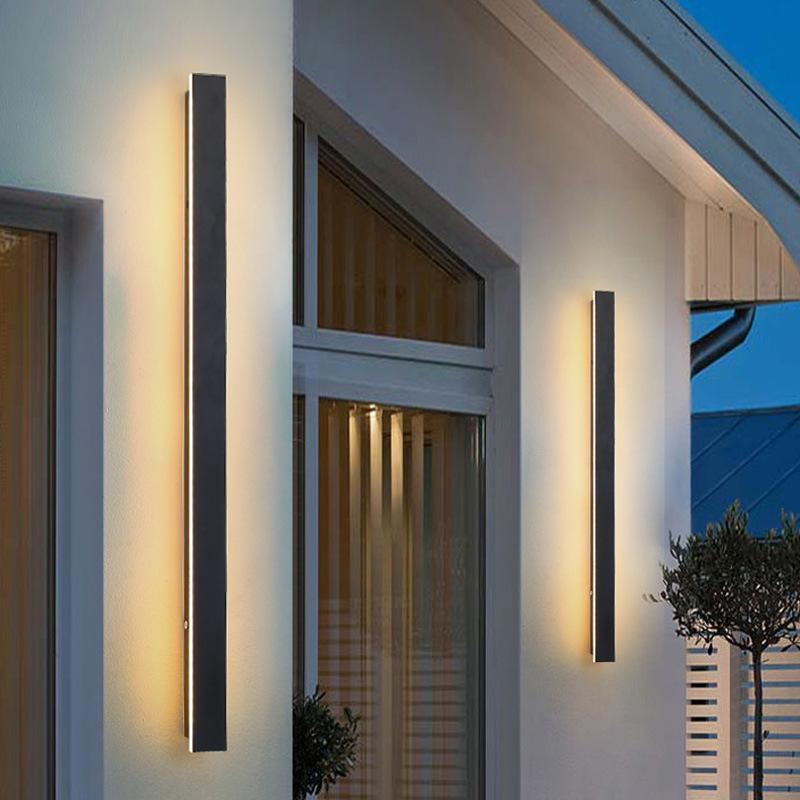 Outdoor Wall Light Modern Black LED Sconce