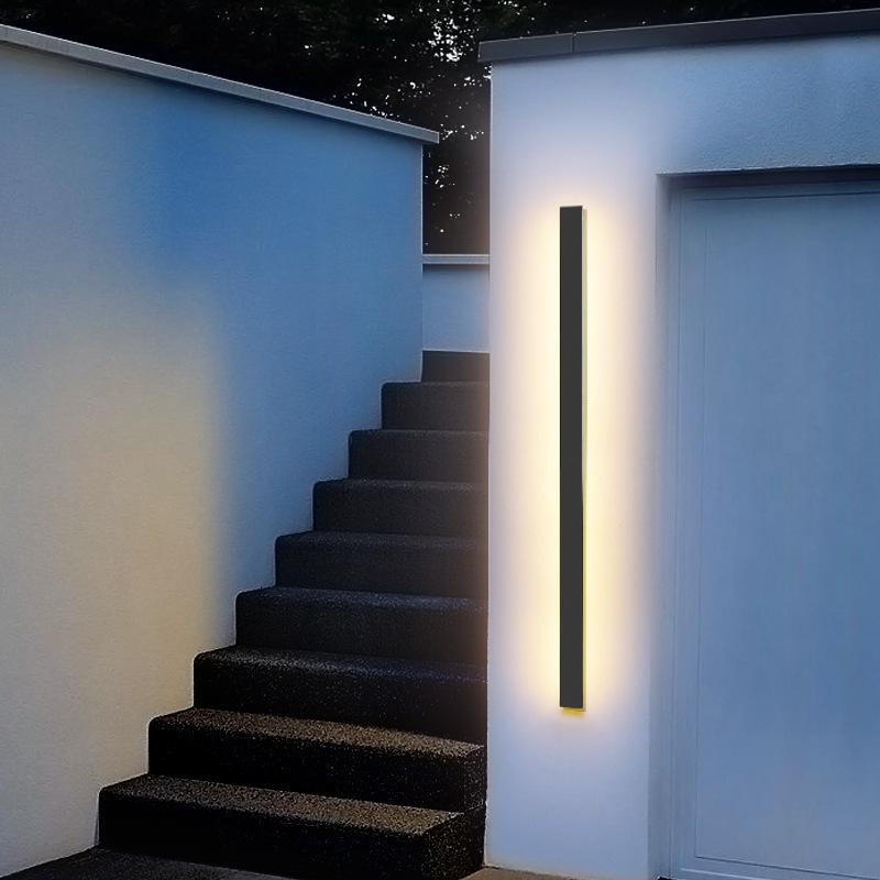 Outdoor Wall Light Modern Black LED Sconce