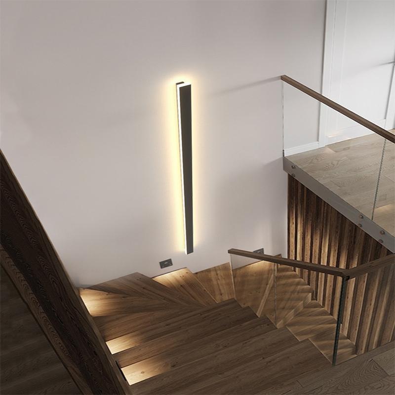Outdoor Wall Light Modern Black LED Sconce