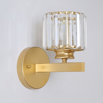 Modern Crystal Glass Wall Light – Elegant Arm Design for Living Room & Bedroom