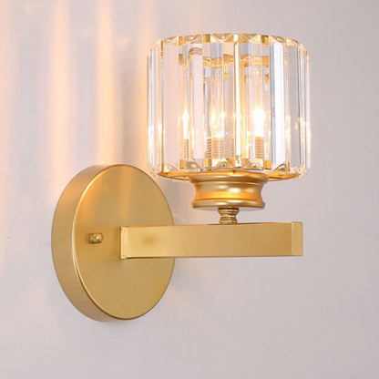 Modern Crystal Glass Wall Light – Elegant Arm Design for Living Room & Bedroom