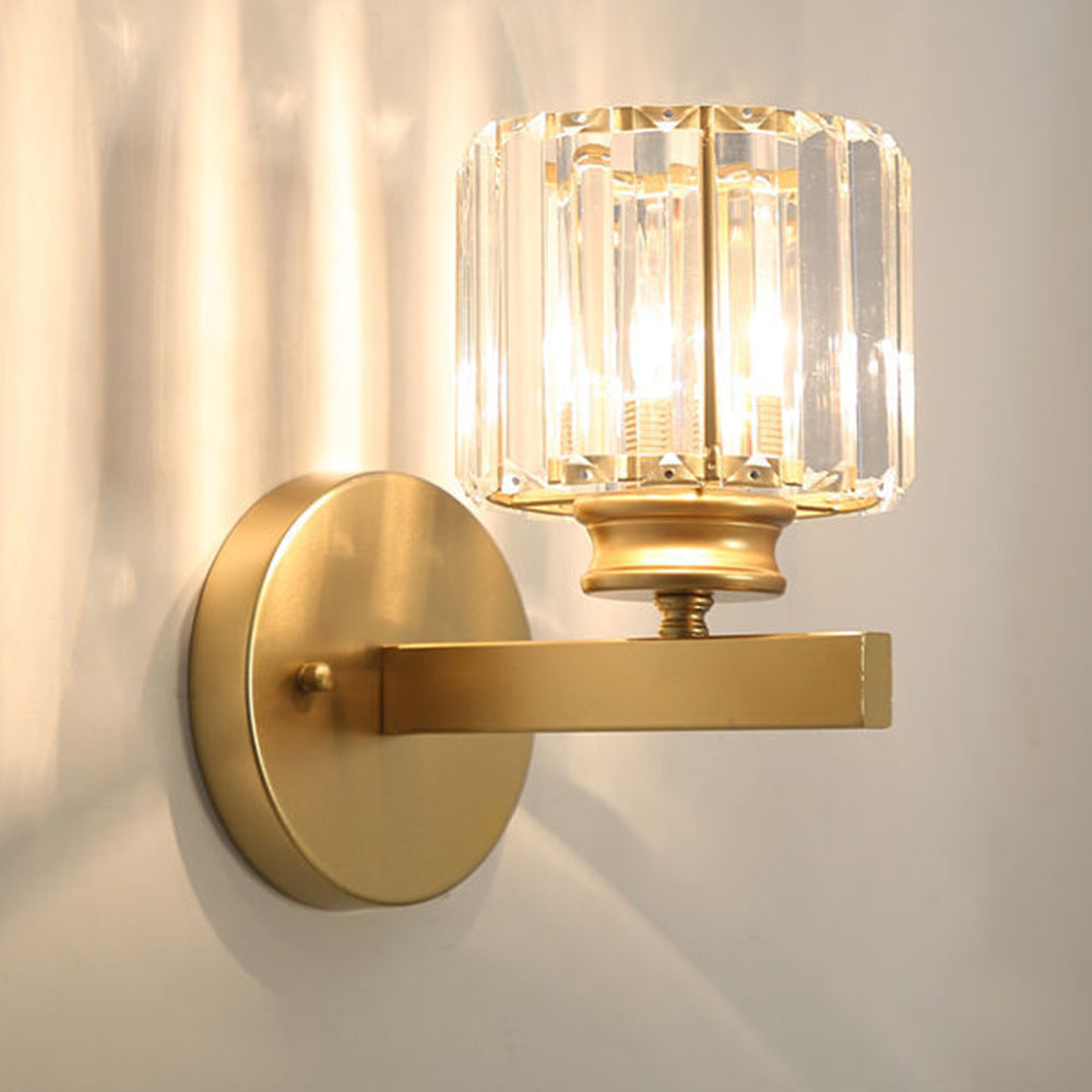 Modern Crystal Glass Wall Light – Elegant Arm Design for Living Room & Bedroom