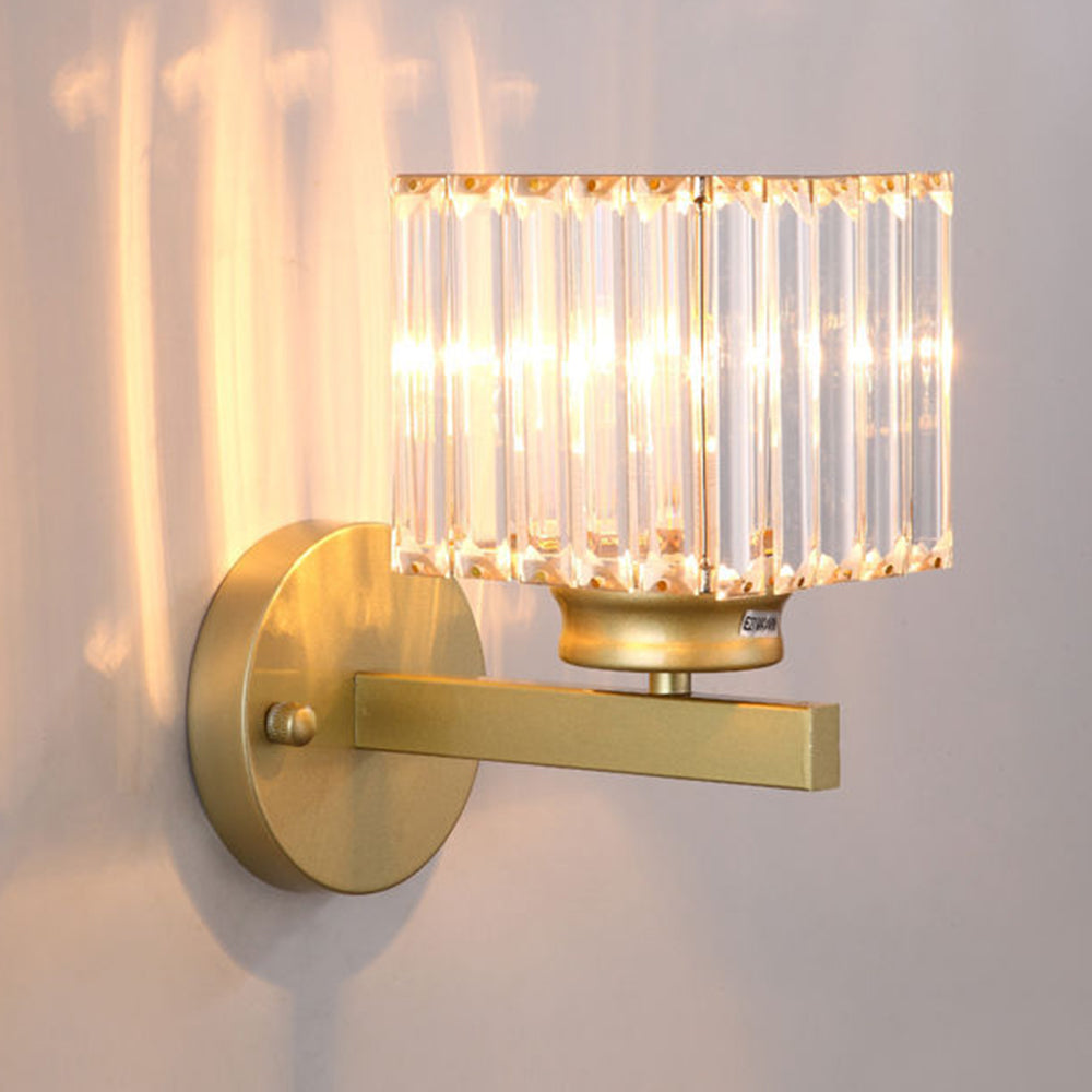 Modern Crystal Glass Wall Light – Elegant Arm Design for Living Room & Bedroom