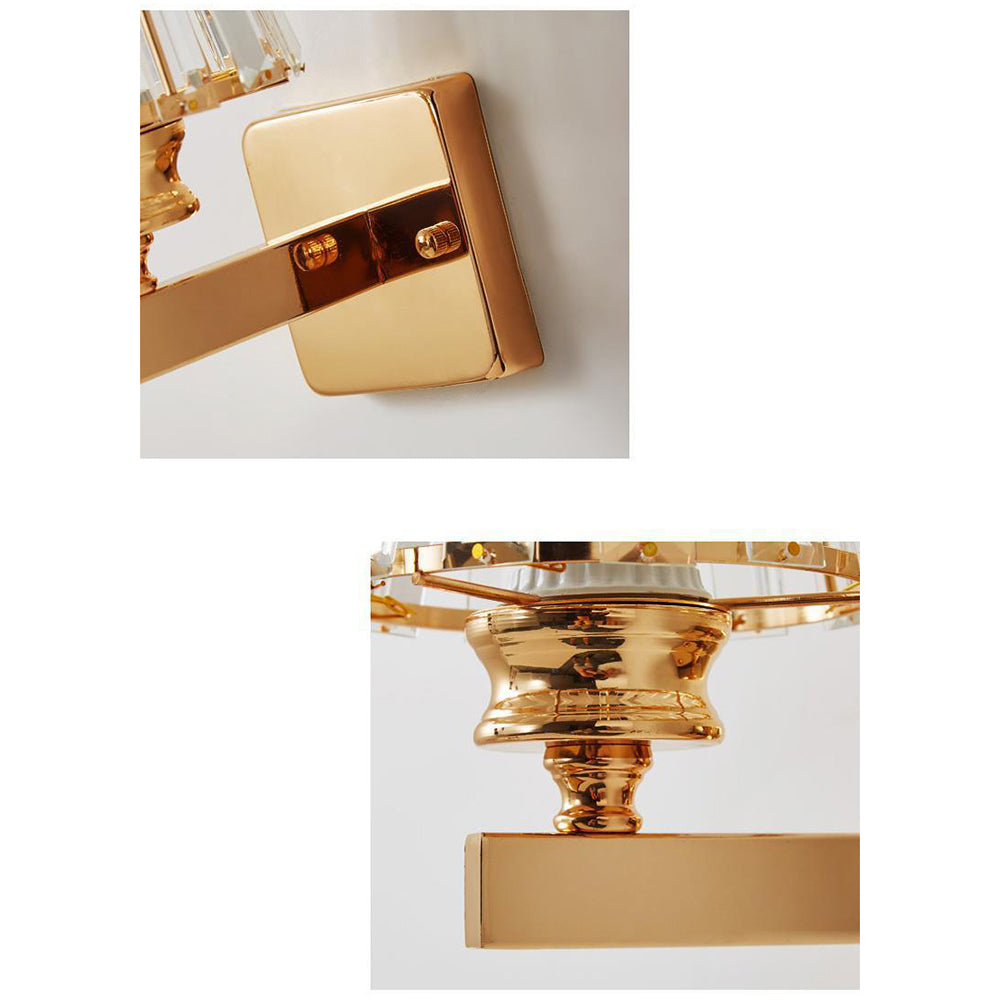Modern Crystal Glass Wall Light – Elegant Arm Design for Living Room & Bedroom