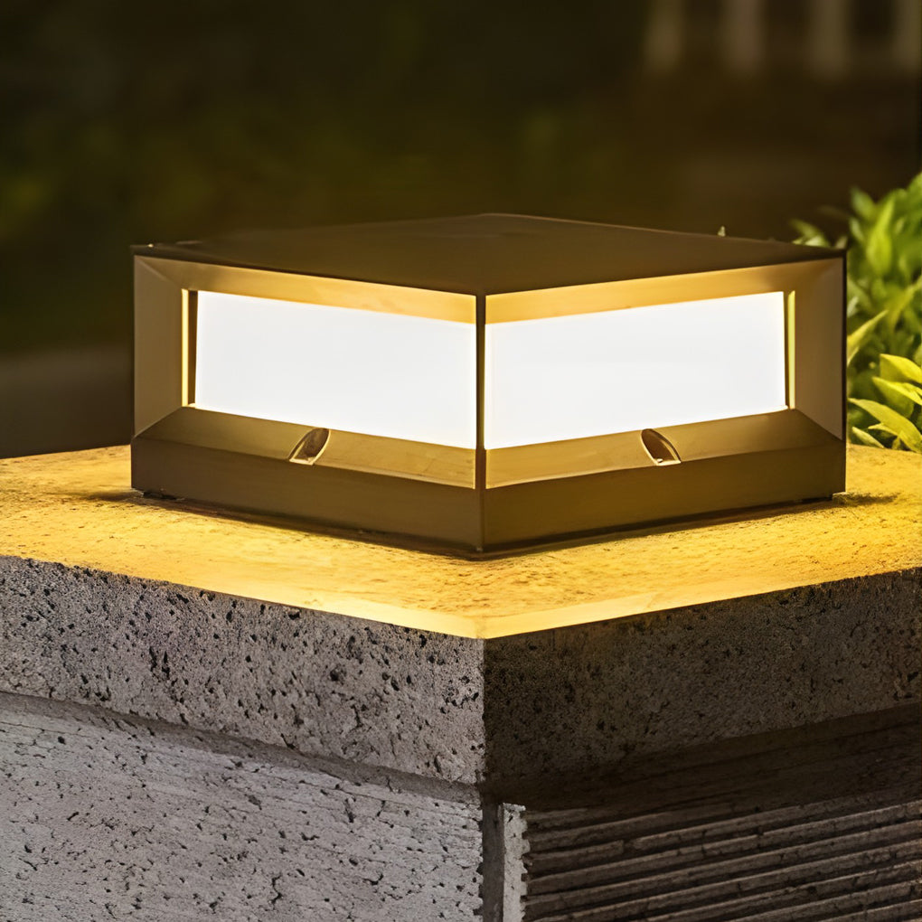 Garden Solar LED Post Light Black Aluminium