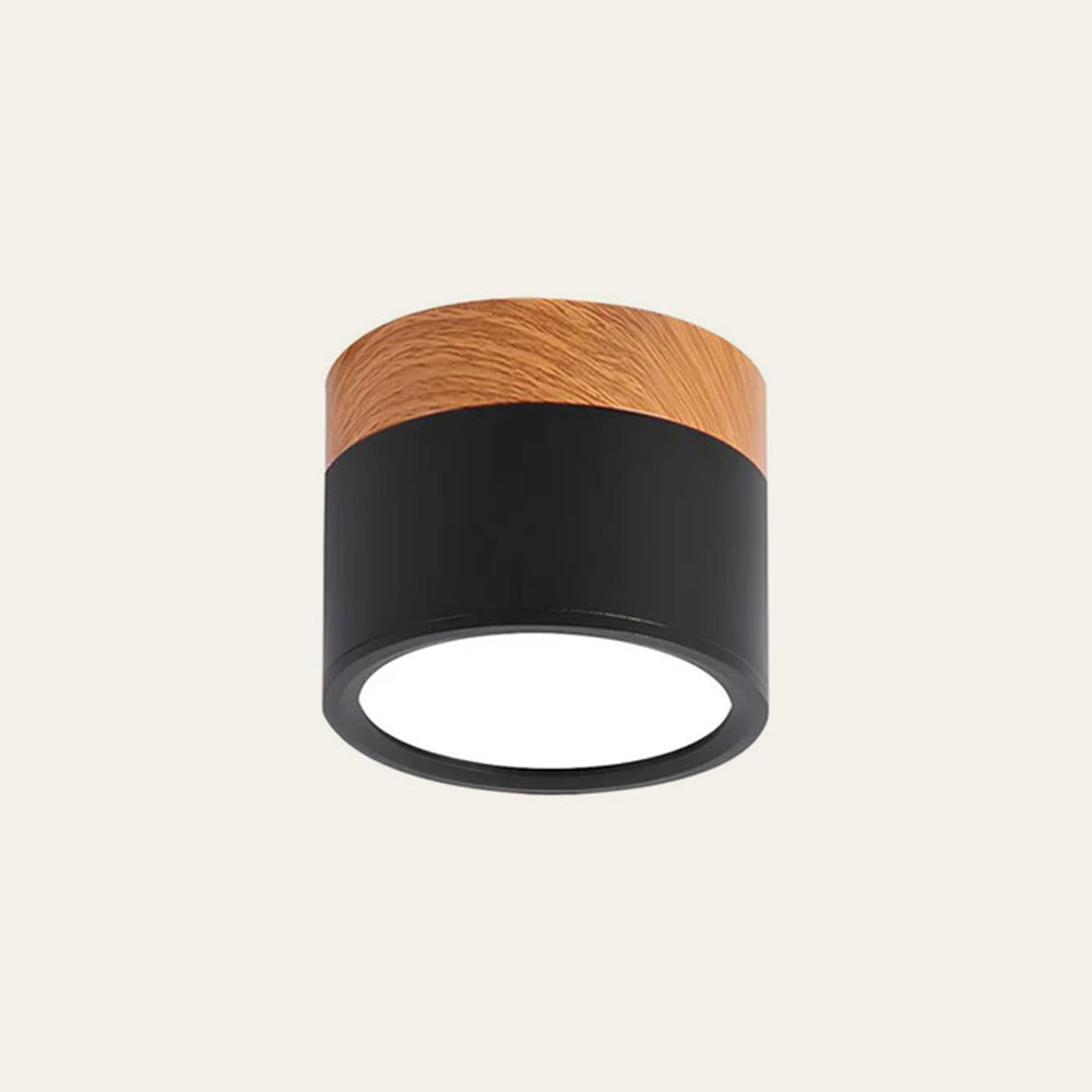 Ceiling Light with Pink Flush Wood Finish