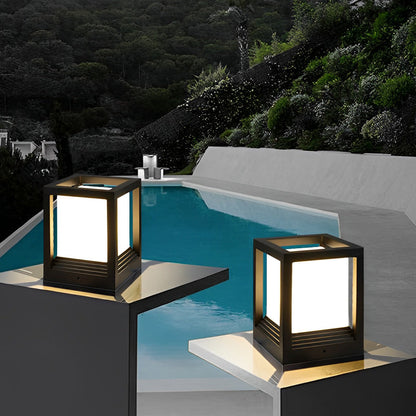 Outdoor Solar LED Lantern Light Black Aluminium
