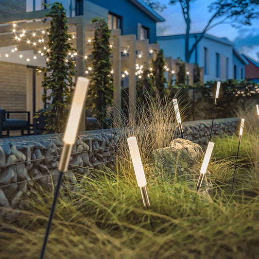 Garden Solar Lights Modern Stainless Steel Stakes