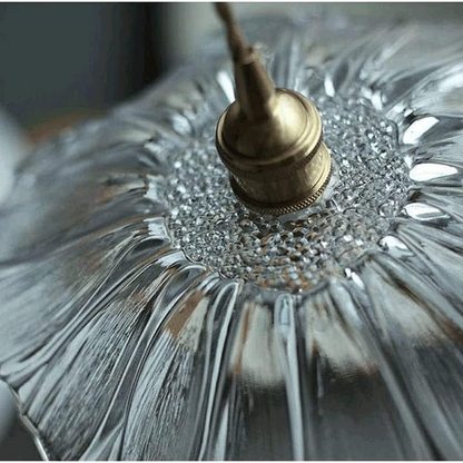 Vintage Floral Glass Pendant Light Fixture for Dining Room - Elegant Retro Design to Illuminate Your Space