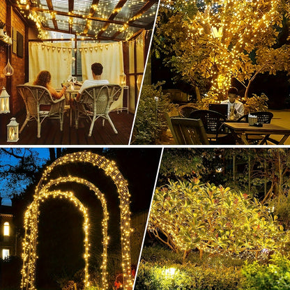 Outdoor Solar Powered Red Fairy Lights