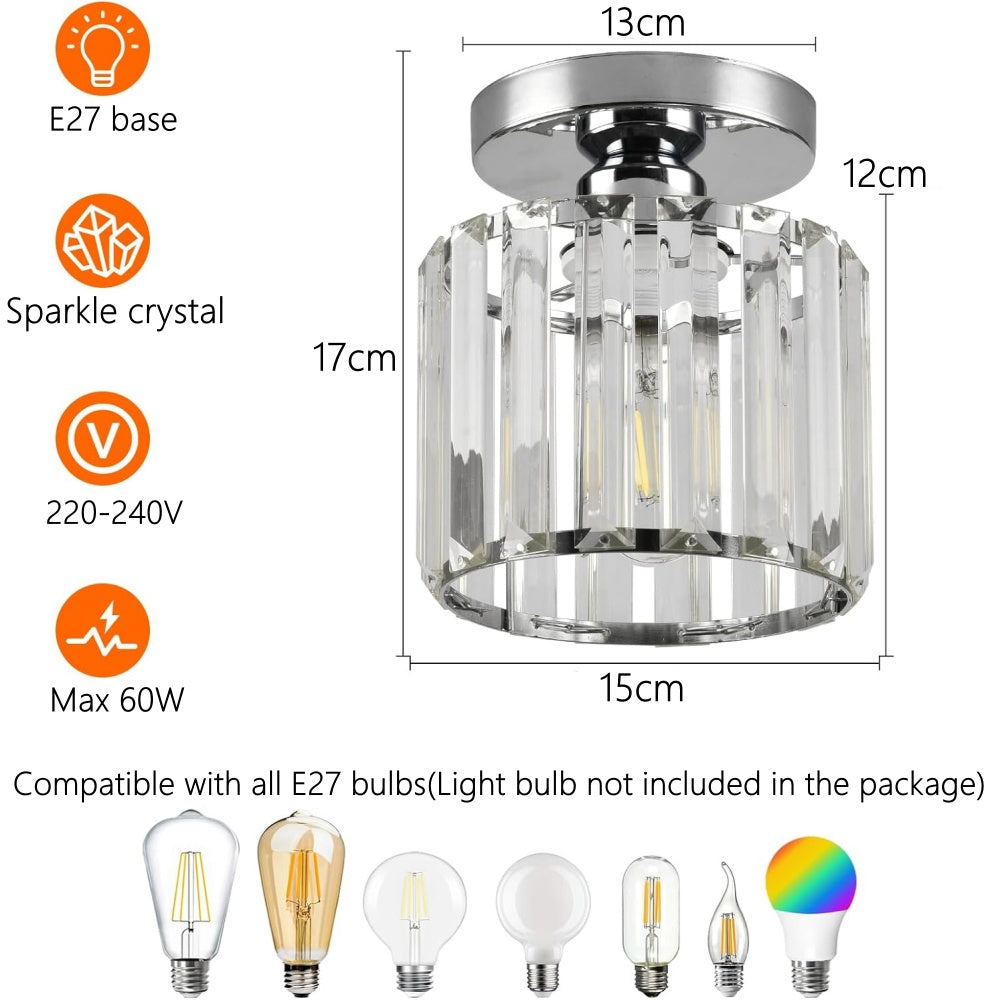 Glass Flush Ceiling Light for Hallway