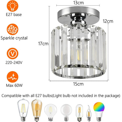 Glass Flush Ceiling Light for Hallway