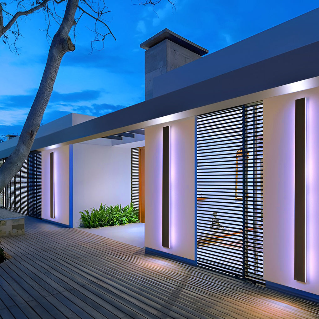 Outdoor Wall Light Modern Black LED Sconce