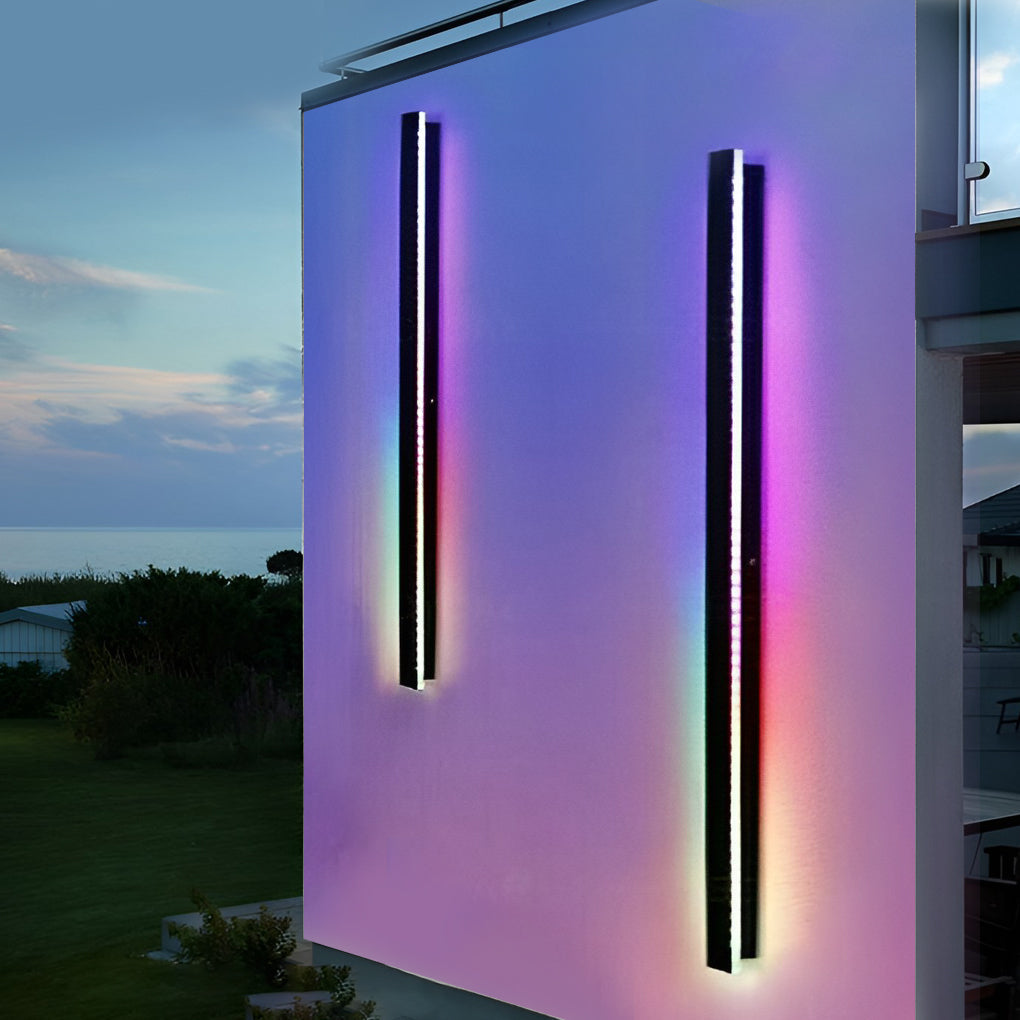 Outdoor Wall Light Modern Black LED Sconce
