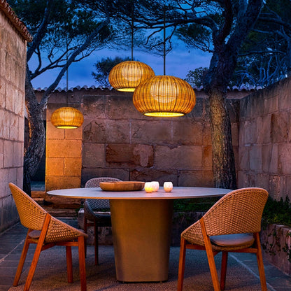 Outdoor Pendant Light Rattan Modern Garden Lamp