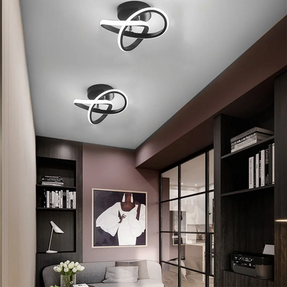Ceiling Light with LED Black Metal Frame
