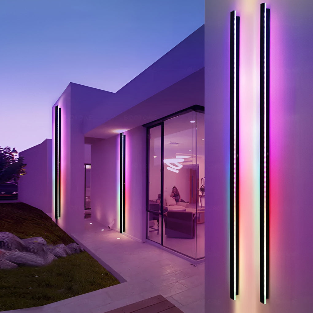 Outdoor Wall Light Modern Black LED Sconce