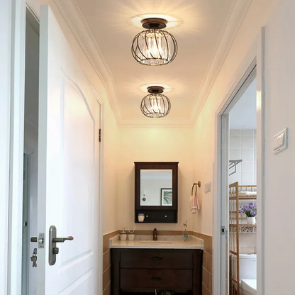 Pendant Light Black Glass Globe Ceiling Fixture