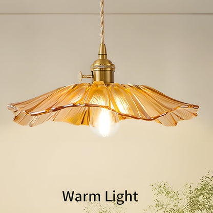 Vintage Floral Glass Pendant Light Fixture for Dining Room - Elegant Retro Design to Illuminate Your Space
