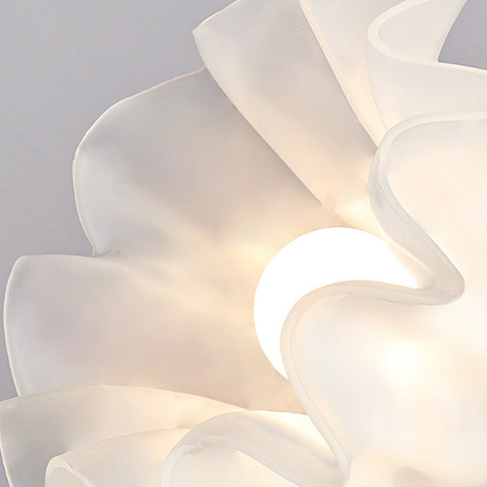 Ceiling Light with Floral Glass Shade Design