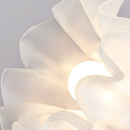 Ceiling Light with Floral Glass Shade Design