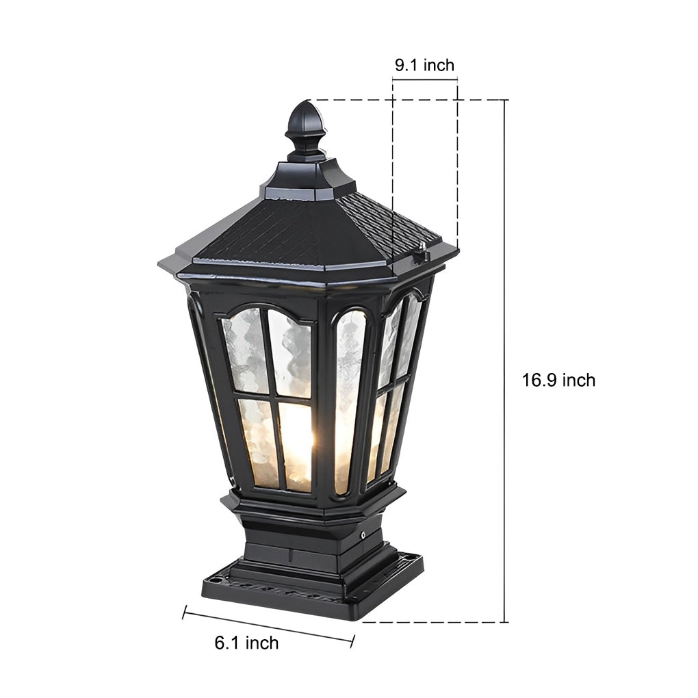 Outdoor Solar LED Black Garden Post Light