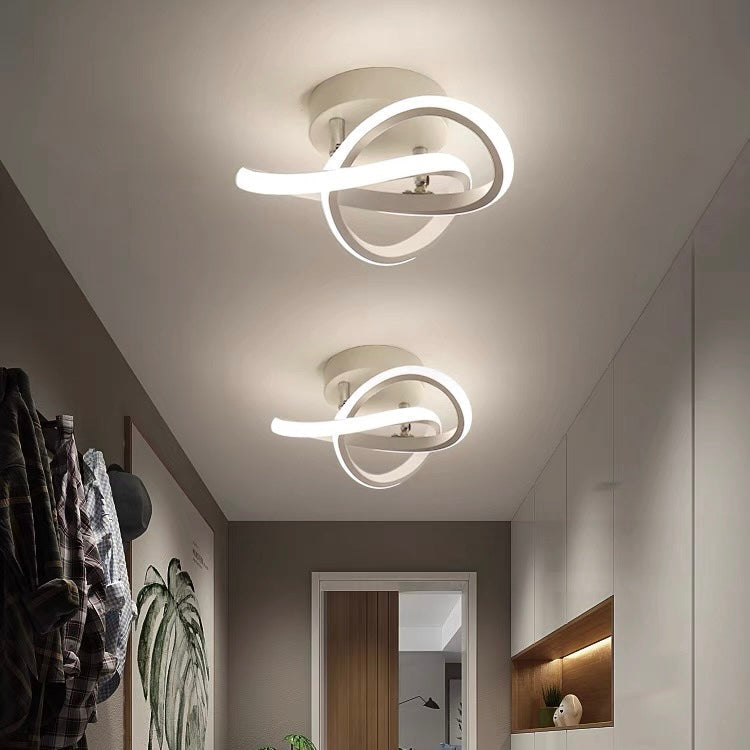 Ceiling Light with LED Black Metal Frame