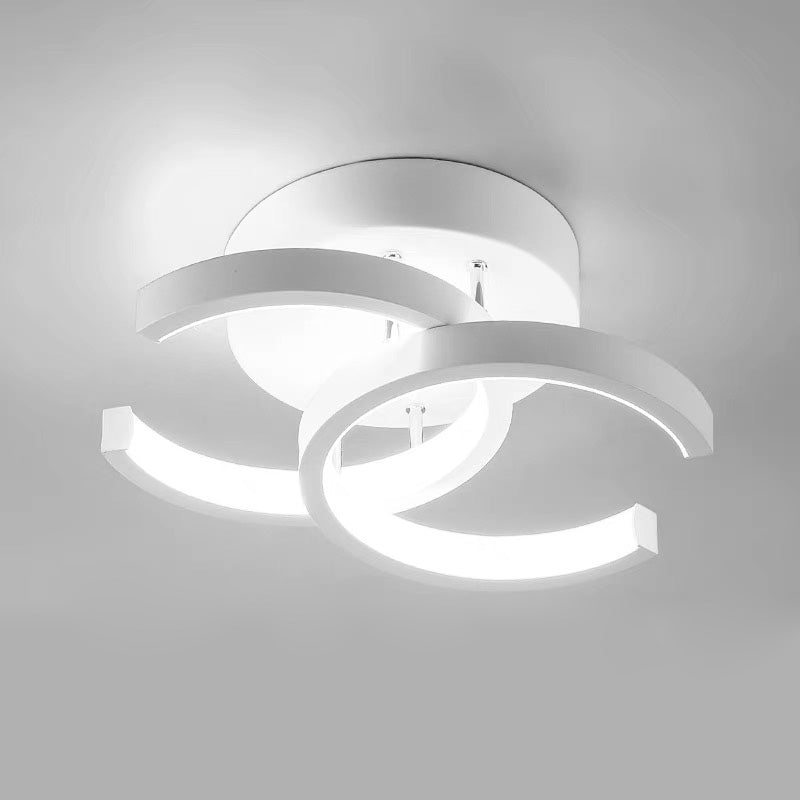 Ceiling Light with LED Black Metal Frame