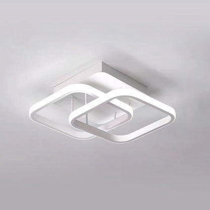 Ceiling Light with LED Black Metal Frame