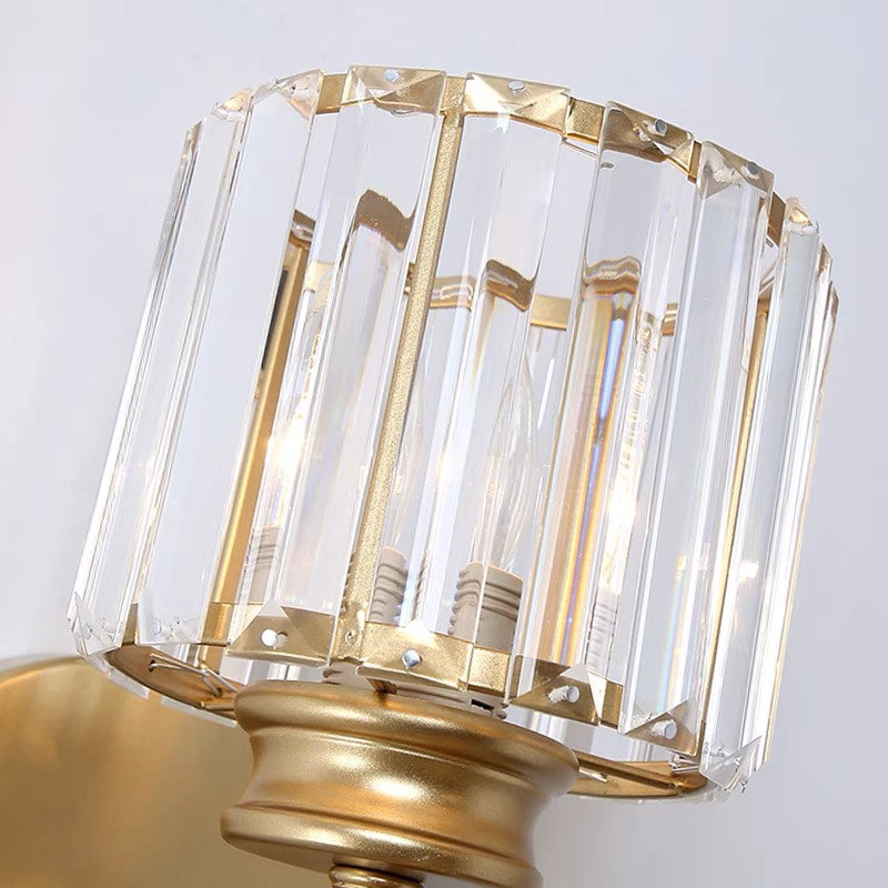 Modern Crystal Glass Wall Light – Elegant Arm Design for Living Room & Bedroom