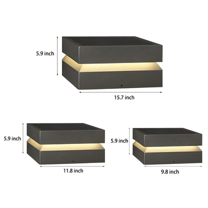 Outdoor Solar LED Post Light Black Modern