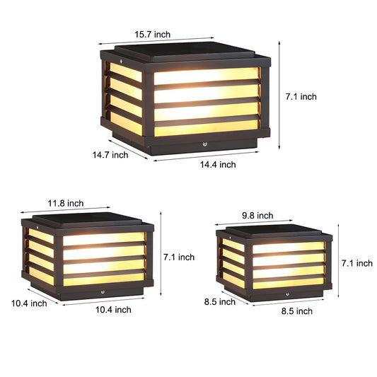 Outdoor Solar LED Fence Post Light Black