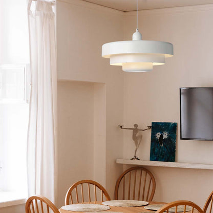 Pendant Light Mid-Century Orange Metal Fixture