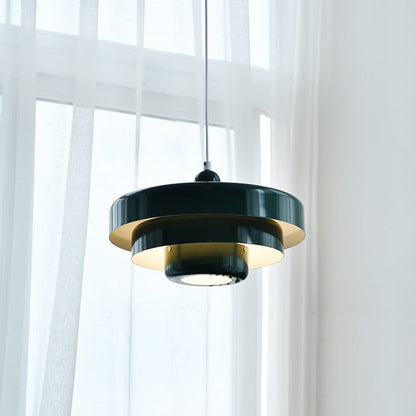 Pendant Light Mid-Century Orange Metal Fixture