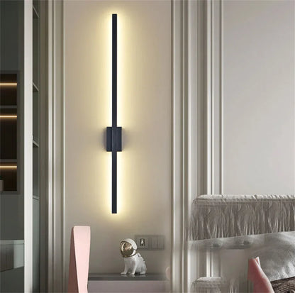 Industrial Minimalist Long LED Iron Wall Lights for Contemporary Living Room Décor and Stylish Illumination
