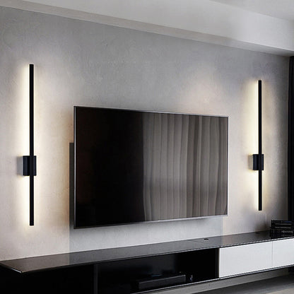 Industrial Minimalist Long LED Iron Wall Lights for Contemporary Living Room Décor and Stylish Illumination