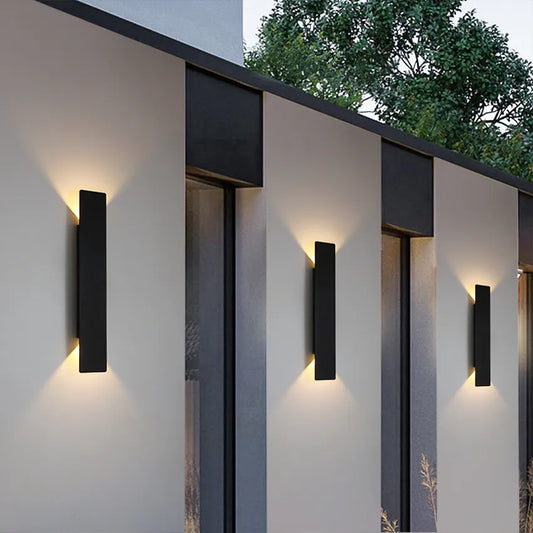 Outdoor Wall Light Black Aluminium Waterproof Lamp