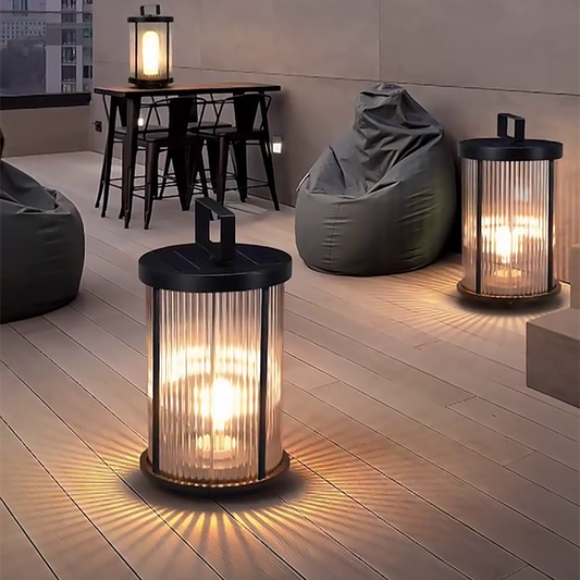 Outdoor Glass Lantern Solar LED Light